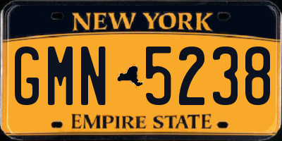NY license plate GMN5238