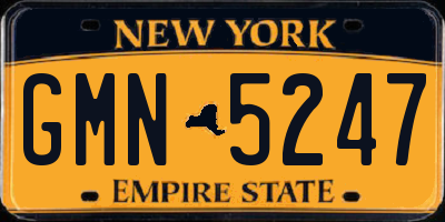 NY license plate GMN5247
