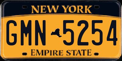 NY license plate GMN5254