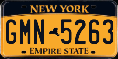 NY license plate GMN5263