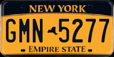 NY license plate GMN5277