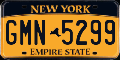 NY license plate GMN5299