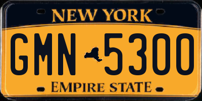 NY license plate GMN5300