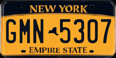 NY license plate GMN5307