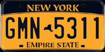 NY license plate GMN5311