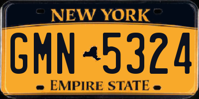 NY license plate GMN5324