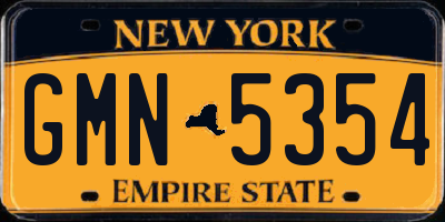 NY license plate GMN5354