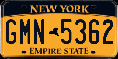 NY license plate GMN5362