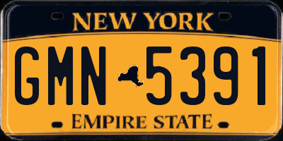 NY license plate GMN5391