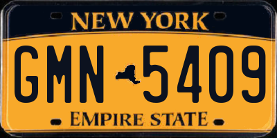NY license plate GMN5409
