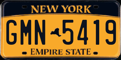 NY license plate GMN5419