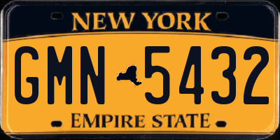 NY license plate GMN5432