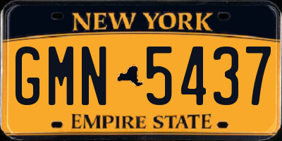NY license plate GMN5437