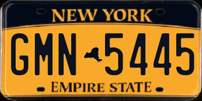 NY license plate GMN5445