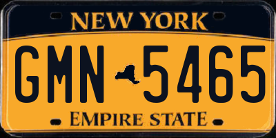 NY license plate GMN5465