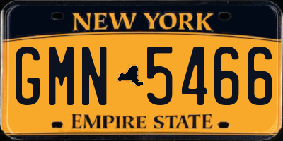 NY license plate GMN5466