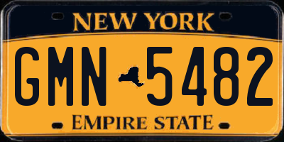NY license plate GMN5482