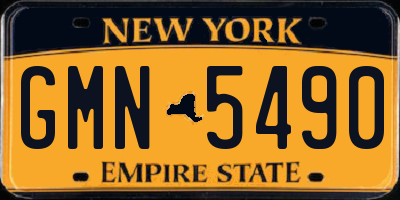 NY license plate GMN5490