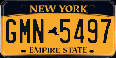 NY license plate GMN5497