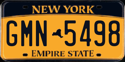 NY license plate GMN5498