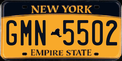 NY license plate GMN5502