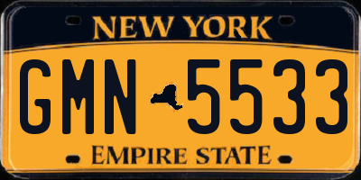 NY license plate GMN5533