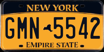 NY license plate GMN5542