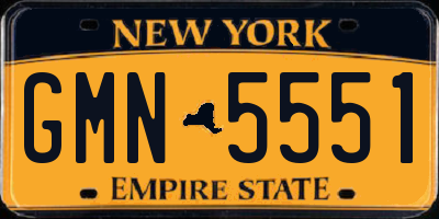 NY license plate GMN5551