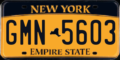 NY license plate GMN5603