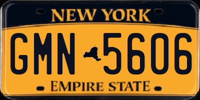NY license plate GMN5606