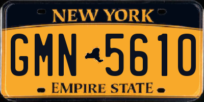NY license plate GMN5610