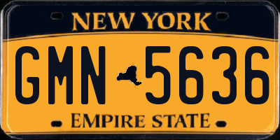 NY license plate GMN5636