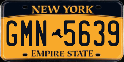 NY license plate GMN5639