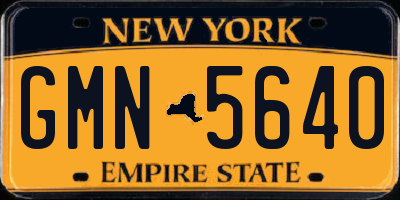 NY license plate GMN5640