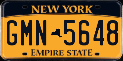 NY license plate GMN5648