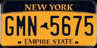 NY license plate GMN5675