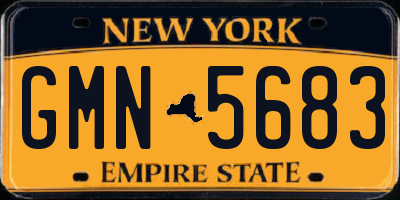 NY license plate GMN5683
