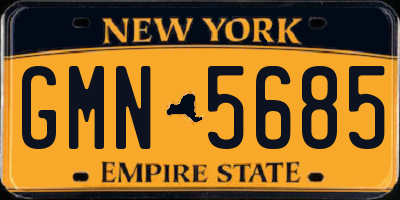 NY license plate GMN5685