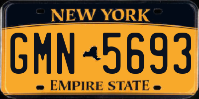NY license plate GMN5693