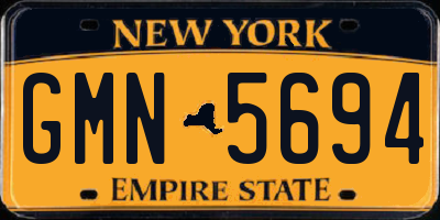 NY license plate GMN5694