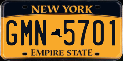 NY license plate GMN5701