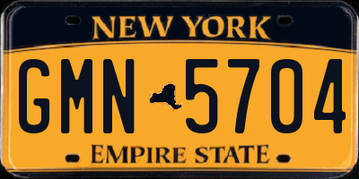 NY license plate GMN5704