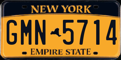 NY license plate GMN5714