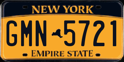 NY license plate GMN5721