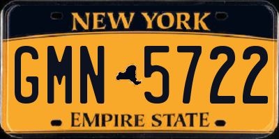 NY license plate GMN5722
