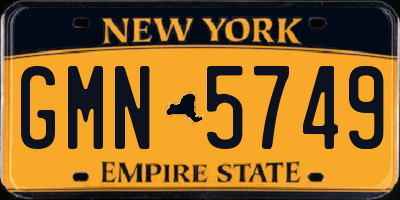 NY license plate GMN5749