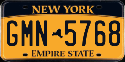 NY license plate GMN5768