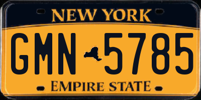 NY license plate GMN5785