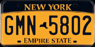NY license plate GMN5802