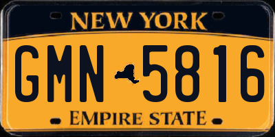 NY license plate GMN5816